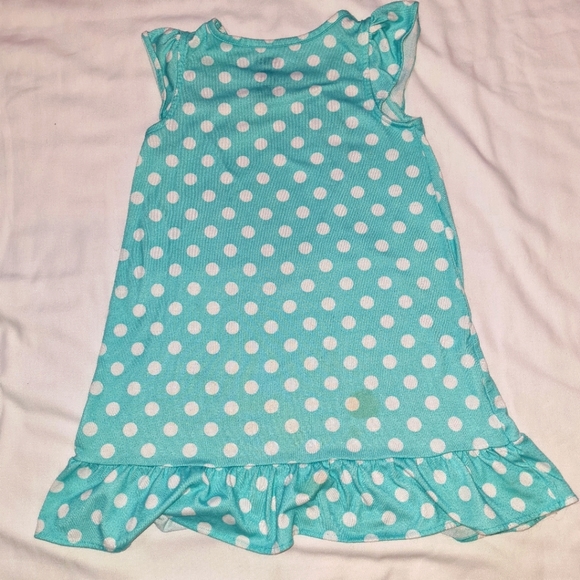 5/$20 Girl's green polkadot dress Sz 4 - Picture 2 of 3